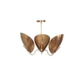 thumbnail image 6 of 3 Light Curved Shades Pendant Mid Century Modern Raw Brass Sputnik chandelier light Fixture, 6 of 7