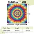 thumbnail image 2 of Colorful Tie Dye Dot Mandala Pattern Square Fitted Tablecloth with Elastic Edge,Square Table Cover,Washable Elastic Table Cover for Home Kitchen Party Decor 36"x36", 2 of 6