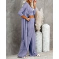 thumbnail image 4 of Sherrylily Fall Women Pajamas 3 Piece Set Crop Vest Top Loose Pants and Cardigan Knitwear Jumpsuit, 4 of 4
