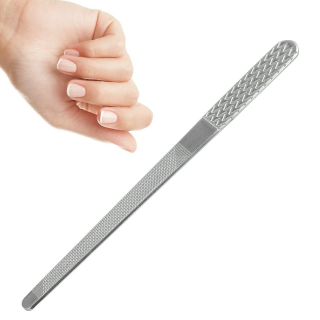 Stainless Steel Metal Nail Art File, Portable Nail Art File Washable for Beauty Salons for Home