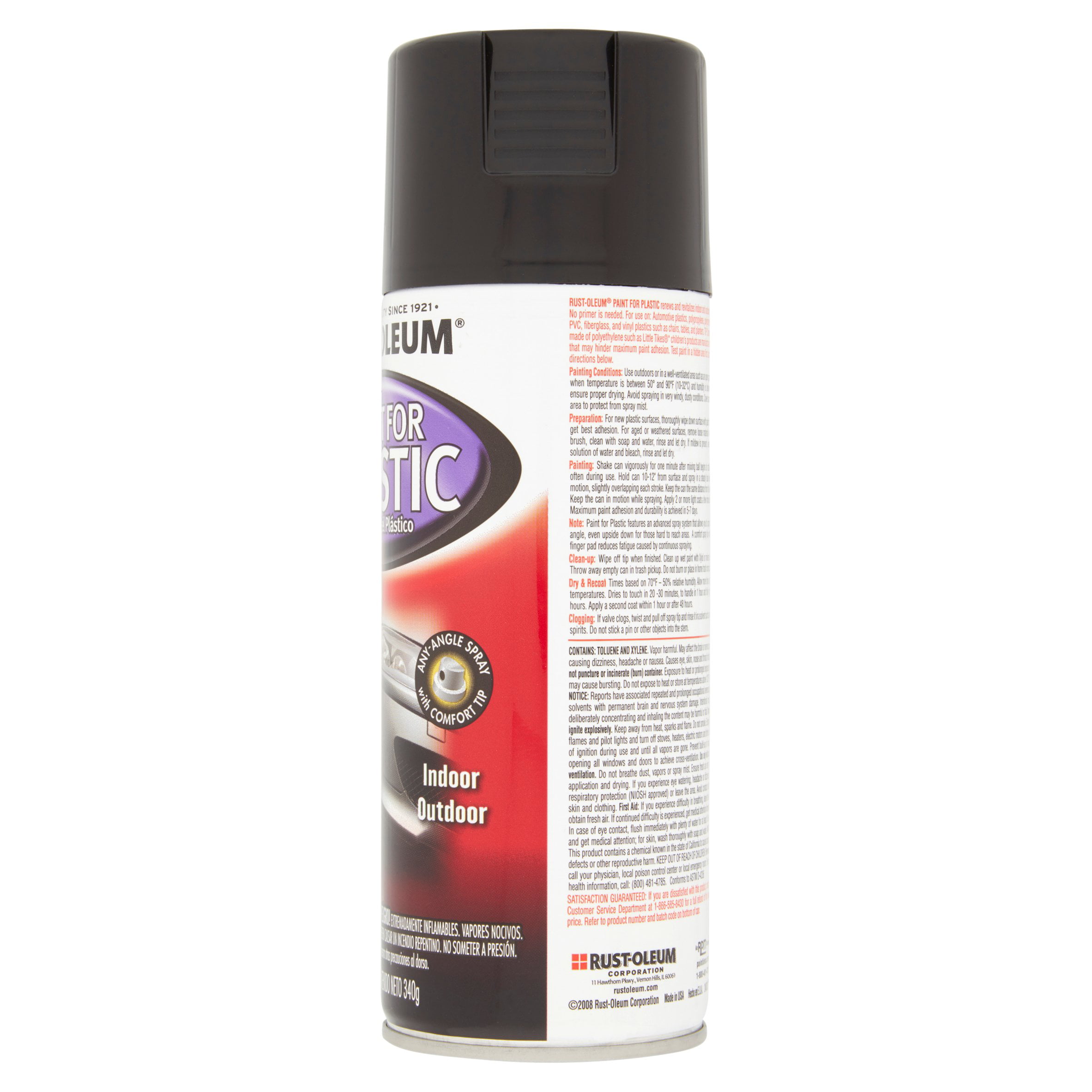 Rust-Oleum Black Automotive 248649 - Pintura para aerosol de plástico, 12  onzas, 11 onzas (paquete de 1), 12 onzas