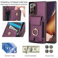 thumbnail image 6 of Allytechgroup Wallet Case for Samsung Galaxy Note 20 Ultra, PU Leather Cards Slots Ring Kickstand Anti-Scratch Stylish Phone Case Cover for Women Men, Purple, 6 of 8