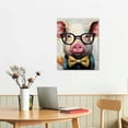 thumbnail image 2 of Awypu  Happy Pig for Living Room Huge Size Canvas Wall Art Painted Ready to Hang Wall decor, 2 of 4