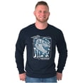 thumbnail image 5 of Dinosaur Skull Skeleton RexCavation Long Sleeve TShirt Men Women Brisco Brands S, 5 of 6