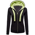 thumbnail image 2 of LYXSSBYX Womens Coats with Hood and Pockets Women Long Sleeve Patchwork Solid Color Hooded Zipper Casual Sport Coat, 2 of 5