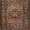 thumbnail image 1 of Ahgly Company Indoor Square Traditional Dark Almond Brown Medallion Area Rugs, 6' Square, 1 of 6
