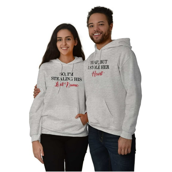 Engagement Party Photos Set His Hers Men's Big & Tall Graphic Hoodie Brisco Brands 2X