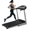 Folding Electric Treadmill, Motorized Fitness Exercise Machine for Home Gym, Cardio Training w/Wheels, Safety Key, Heart Sensor