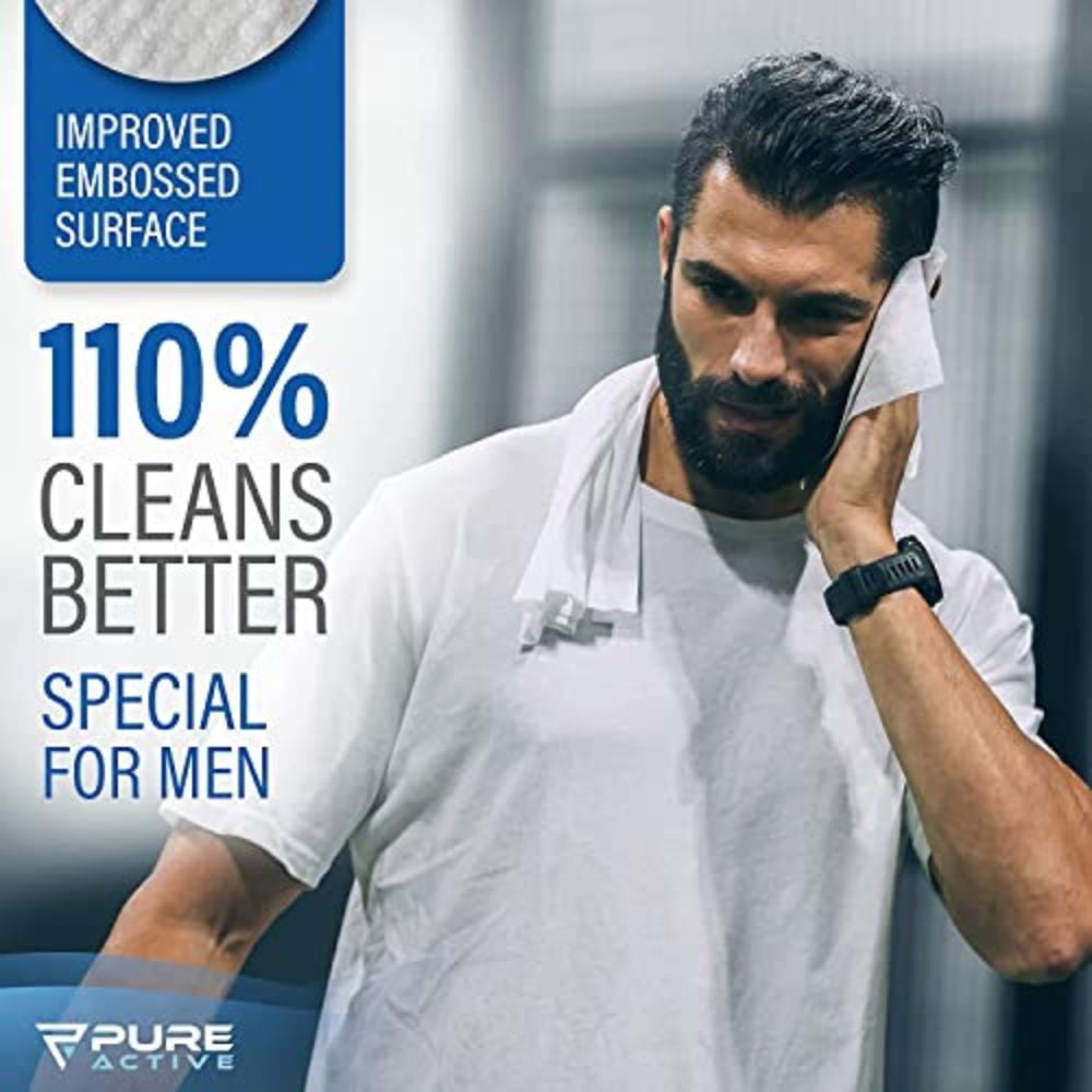 Body Wipes for Men – 50 Extra Large Body Wipes for Camping 12"x12" Body Wipes after Workout - Deodorizing Mens Shower Wipes In Travel - Extra Thick Face Wipes - Shower Wipes for Men Adult Bathing