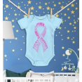 thumbnail image 3 of Shop4Ever Breast Cancer Pink Ribbon Word Montage Baby's Bodysuit Infant Cotton Romper 6 Months Light Blue, 3 of 5