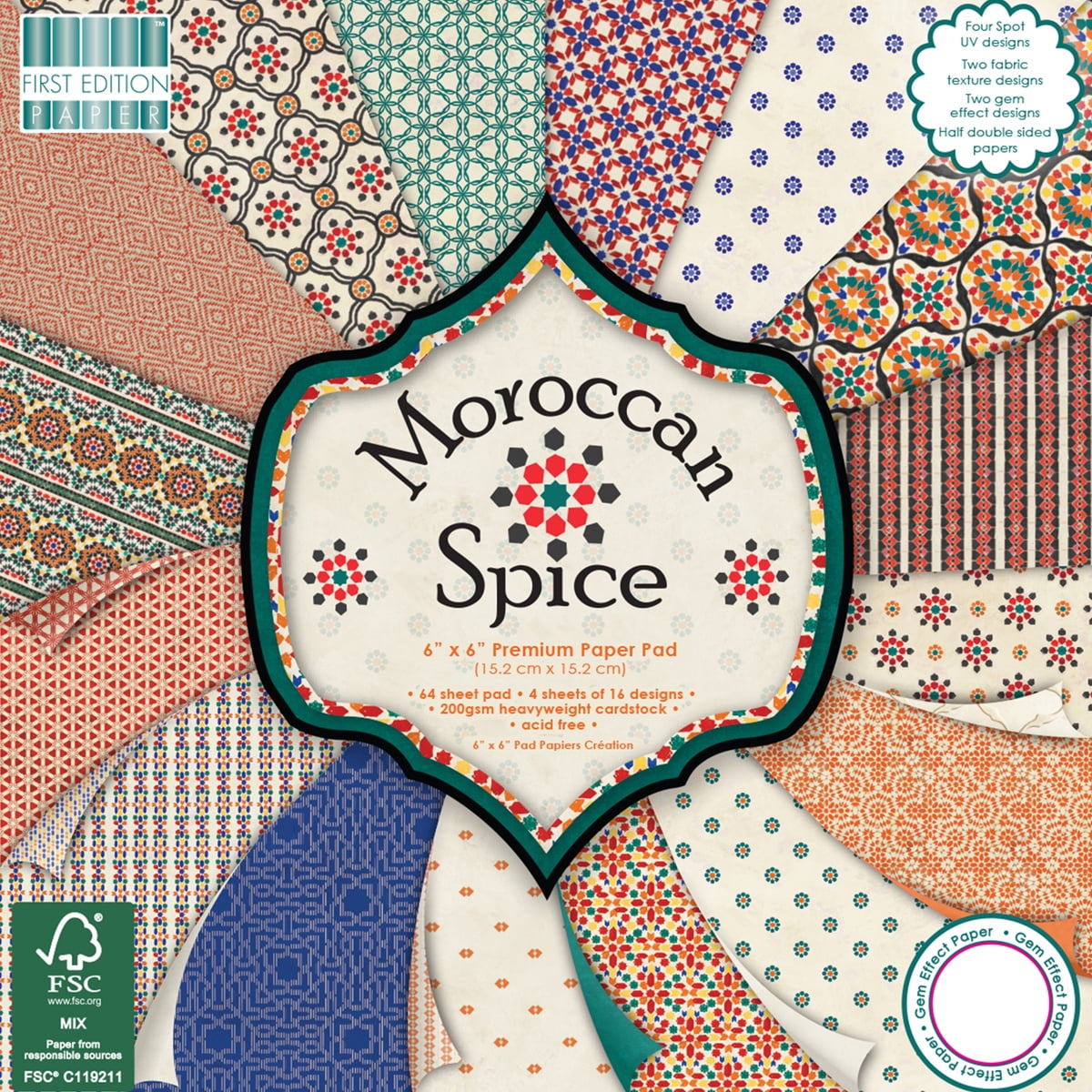 FSC First Edition Morrocan Spice Premium Paper Pad 6x6 64 Sheets