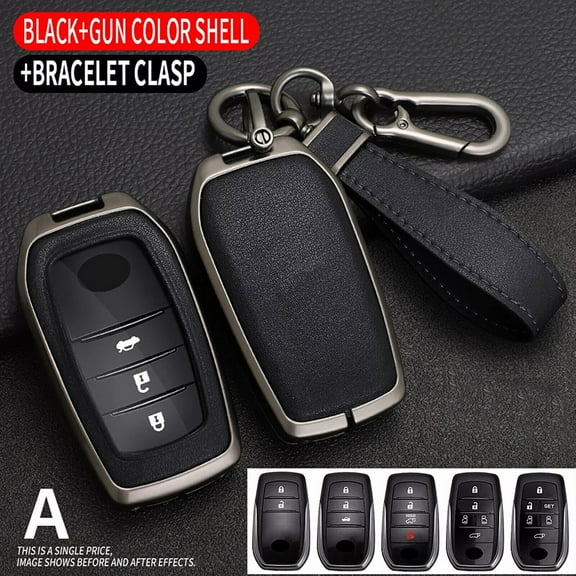 Car Remote Key Fob Shell Cover Case For Toyota For Corolla Cross For Prius For Rav4 For Sienna Zinc Alloy Leather Tpu Key Fob