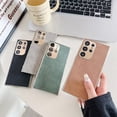thumbnail image 4 of Compatible with Samsung Galaxy S24 Faux Leather Case Luxury Electroplated Bumper Phone Case Men Women Girls Full Body Slim Non-Slip Grip Shockproof Phone Cover, Brown, 4 of 14