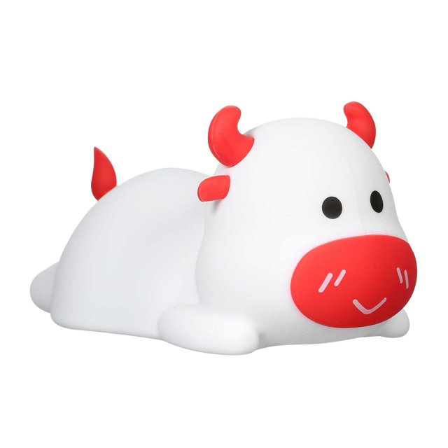 Lámpara de Noche Recargable en Forma de Vaca con Luz Suave y Cambio de Colores, Ideal para Dormir, Lactancia y Actividades Nocturnas