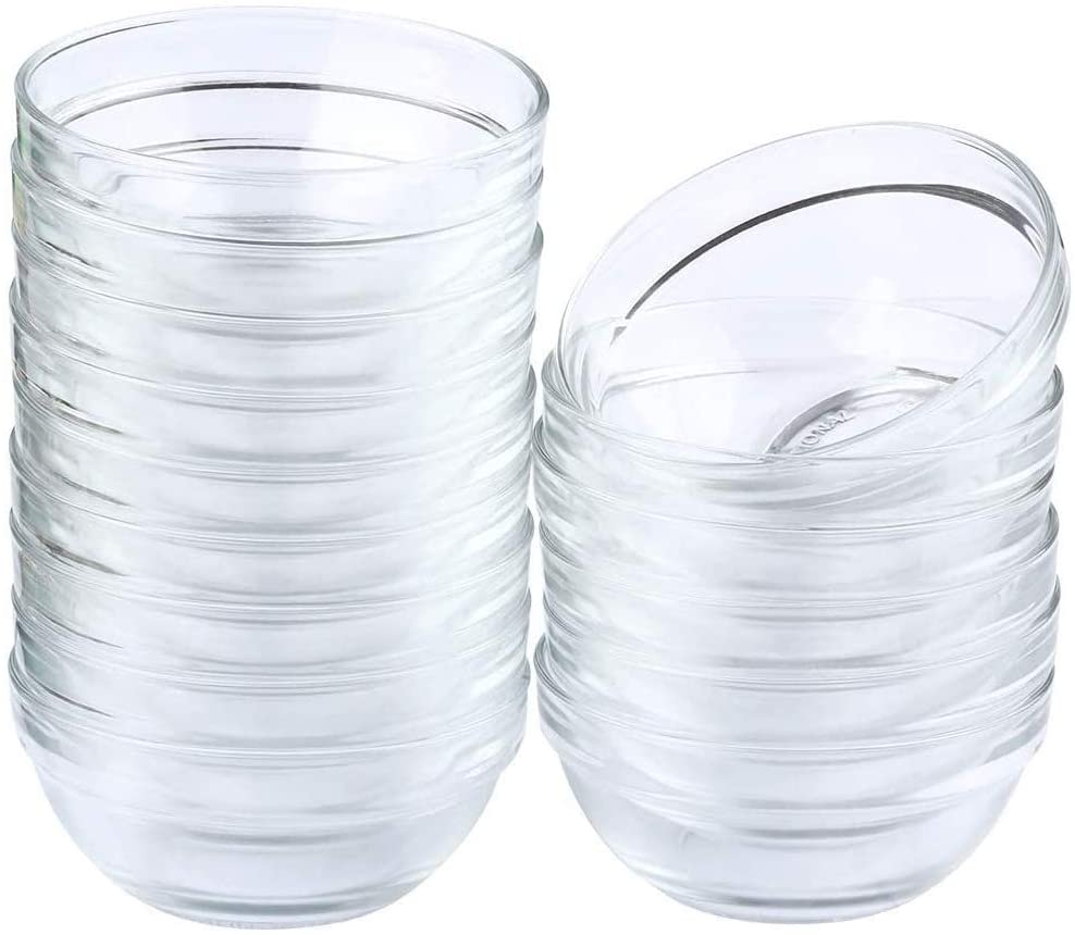 Maredash Mini Bowls 4 Inch Glass Bowls for Kitchen Prep, Dessert, Dips