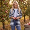 thumbnail image 4 of Plaid Flannel Shirts for Women Long Sleeve Button Down Shirt, S, 4 of 7