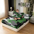 thumbnail image 4 of Manfei Minimalst Camouflage Twin Fitted Sheet, Mid Century Camo Bedding, Gray Green, 2 Pieces, 1 Fitted Sheet and 1 Pillowcase, 4 of 6