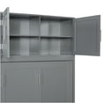 thumbnail image 5 of JERFIT Queen Murphy Bed with Desk Storage Cabinet, Space Saving Wall Bed, Gray Wood Finish, 5 of 10