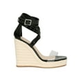 thumbnail image 2 of Square Toe Lucite Strap Criss Cross Strap Wedge 19924, 2 of 6