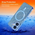 thumbnail image 5 of for iPhone 16 Bling Crystal Diamonds Rhinestone Bumper Cover, [Compatible with MagSafe] Glitter Sparkle Bling Luxury Shiny Cute TPU Cover Case for 16 KZ-Blue, 5 of 12