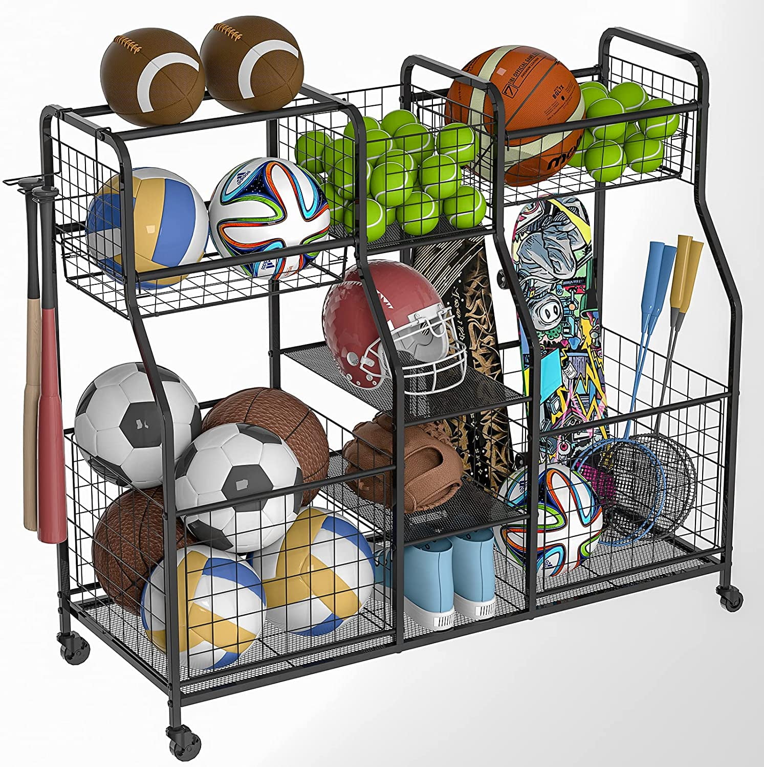 Garage Sports Equipment Organizer, Ball Storage Rack, Garage Organizer