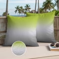 thumbnail image 3 of Green Gray Ombre Outdoor Pillow Covers 18x18 Set of 2, Waterproof Patio Throw Pillowcase Protectors, Modern Gradient Abstract Art Square Decorative Pillow Shams Cushion Covers for Seat Bed Couch Sofa, 3 of 8