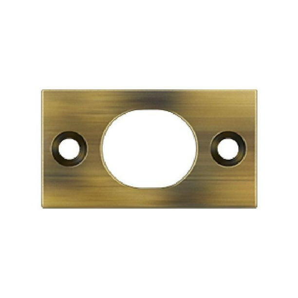 Deltana SP6FBU5 Strike Plate for 6" Flush Bolt; Antique Brass Finish