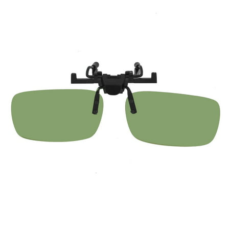 UV Protection Green Lens Flip-up Driving Clip On Glasses (Best Brand Sunglasses For Uv Protection)