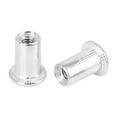 thumbnail image 4 of 110 Pcs M3 Silver Tone Aluminum Alloy Car Auto Flat Head Rivet Nut Threaded Insert, 4 of 6
