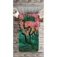 thumbnail image 3 of Ambesonne Tree Quilted Bedspread Set 2 Pcs, Red Leaf Maple in Garden, Twin Size, Green, 3 of 3