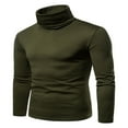 thumbnail image 3 of Men‘s Knitting Shirt Solid Color Long Sleeve Turtleneck Knitwear Pullover Sweaters for Fall Winter, 3 of 6