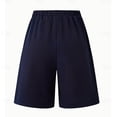 thumbnail image 5 of GUACER Wide Leg Shorts for Women Casual Elastic Waist Drawstring Side Button Fashion Bermuda Shorts, 5 of 8