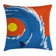 thumbnail image 1 of Ride The Wave Throw Pillow Cushion Cover, Man Surfing in Giant Ocean Waves Retro Artistic Sports Poster Print, Decorative Square Accent Pillow Case, 18 X 18 Inches, Violet Blue Scarlet, by Ambesonne, 1 of 2