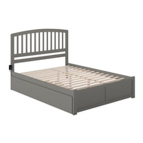 AFI Richmond Queen Solid Wood Bed with Twin XL Trundle in Gray