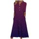 thumbnail image 2 of Puntoco Vestido De Manga Corta Con Cuello En V, Vestido De Bolsillo De Manga Corta Con Botones Y Cuello En V Estampado Para Mujer Púrpura (31405) Xxl, 2 of 5