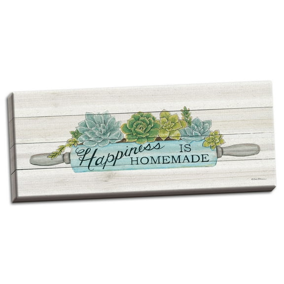 Gango Home Decor Contemporary Happiness is Homemade Succulents by Deb Strain (Ready to Hang); One 20x8in Hand-Stretched Canvas