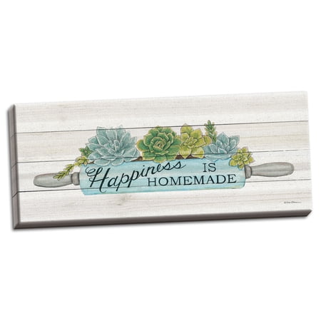 Gango Home Decor Contemporary Happiness is Homemade Succulents by Deb Strain (Ready to Hang); One 20x8in Hand-Stretched Canvas