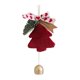 thumbnail image 3 of Colgante de de Navidad de felpa, adorno para colgar en la pared, bonito y versátil con lazo y campana, decoración de de Navidad para el Burdeos, 3 of 10