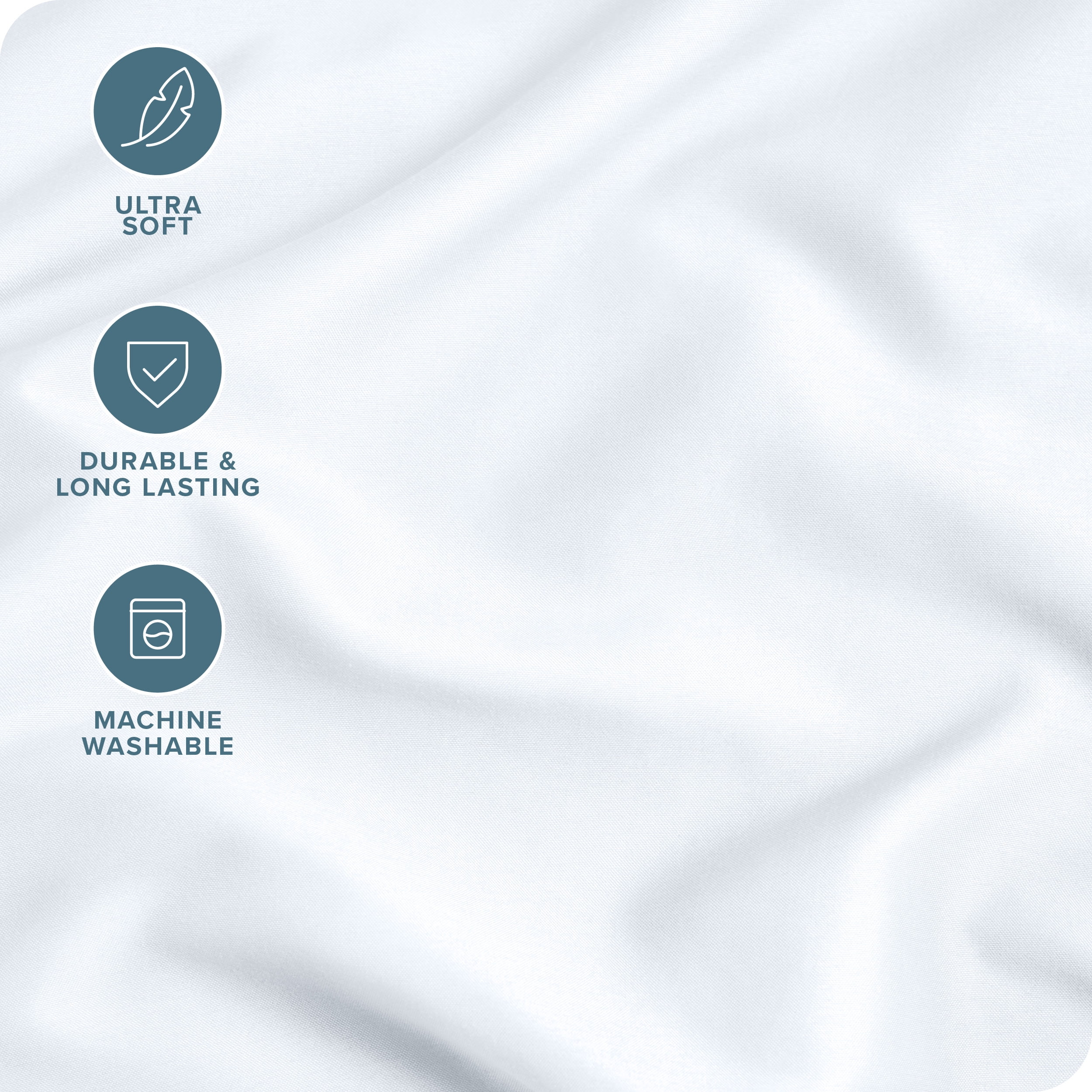 Bare Home Pillowcase Set - Premium 1800 Collection - Double Brushed - Ultra Soft - Standard Size, White, 4 Count