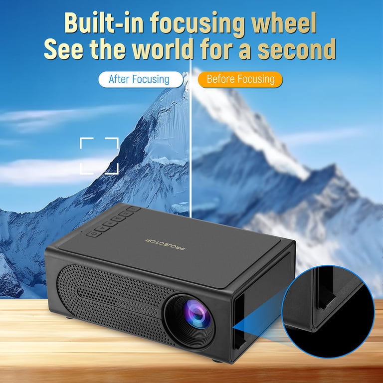 Nsxcdh Mini LED Projector Portable Home Theater Device Wired Phone
