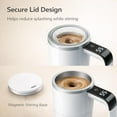 thumbnail image 2 of Electric Coffee Maker With Lcd Thermometer,Coffee Cup With Temperature Display,Automatic Stirring Coffee Mug With Temperature Display (white), 2 of 8