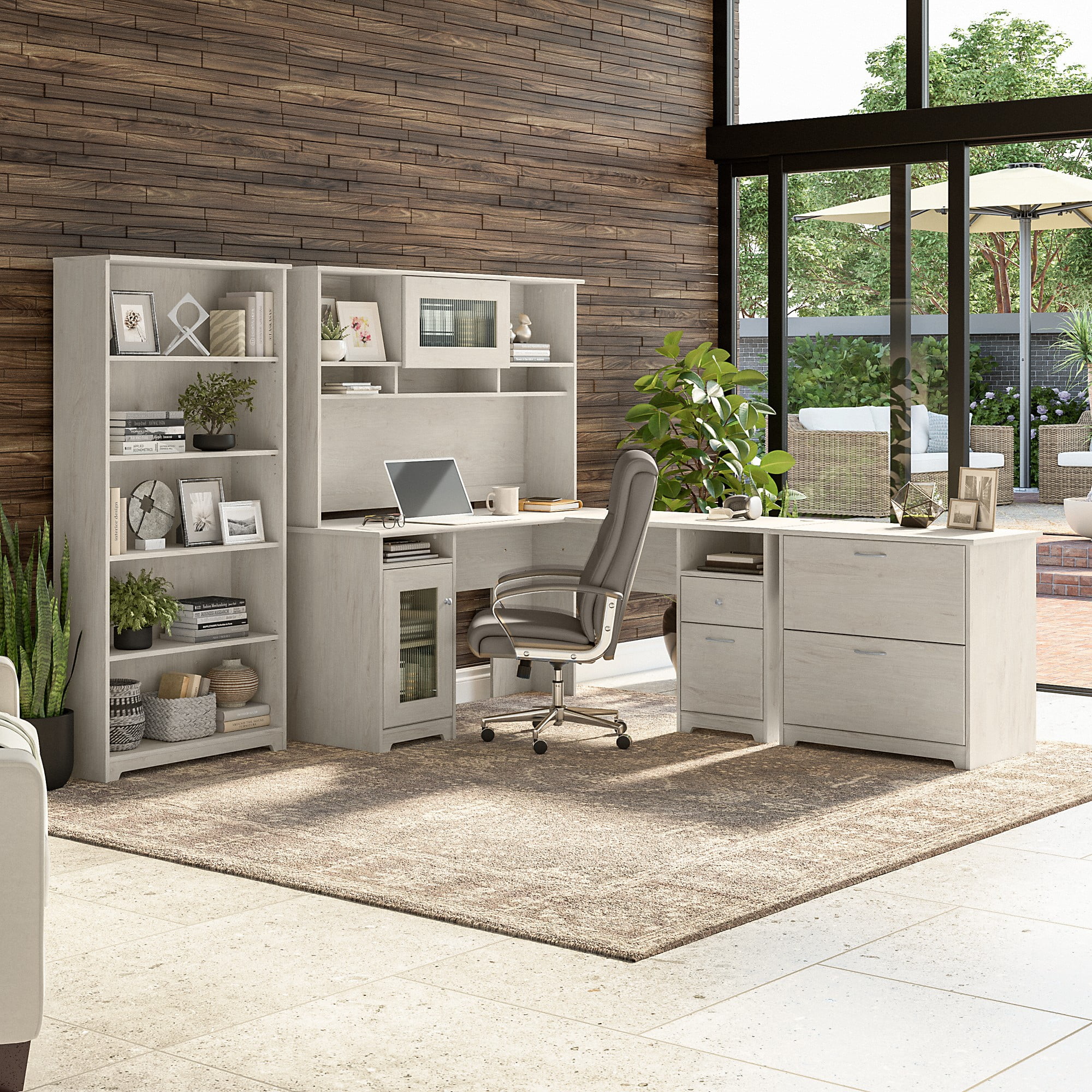 Bush Furniture Cabot Lateral File Cabinet, 2 Drawer, Linen White Oak