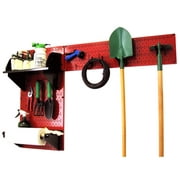 Wall Control Pegboard Garden Tool Board Organizer with Red Pegboard and Black Accessories