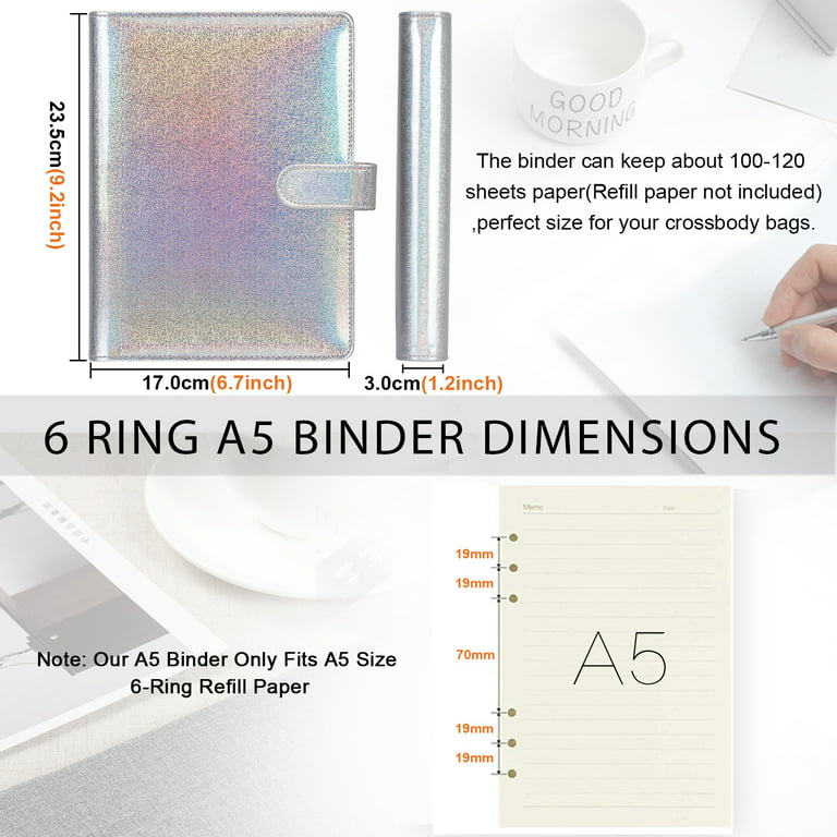 A5 Daily Planner Refill, 6 Ring Binder Inserts, A5 Binder Inner