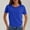 Blue, variant on Itsame Summer Plain Short Shirt Sleeved Womens Casual T-Shirt Top New Round Neck T Shirt Navy Size 2XL
