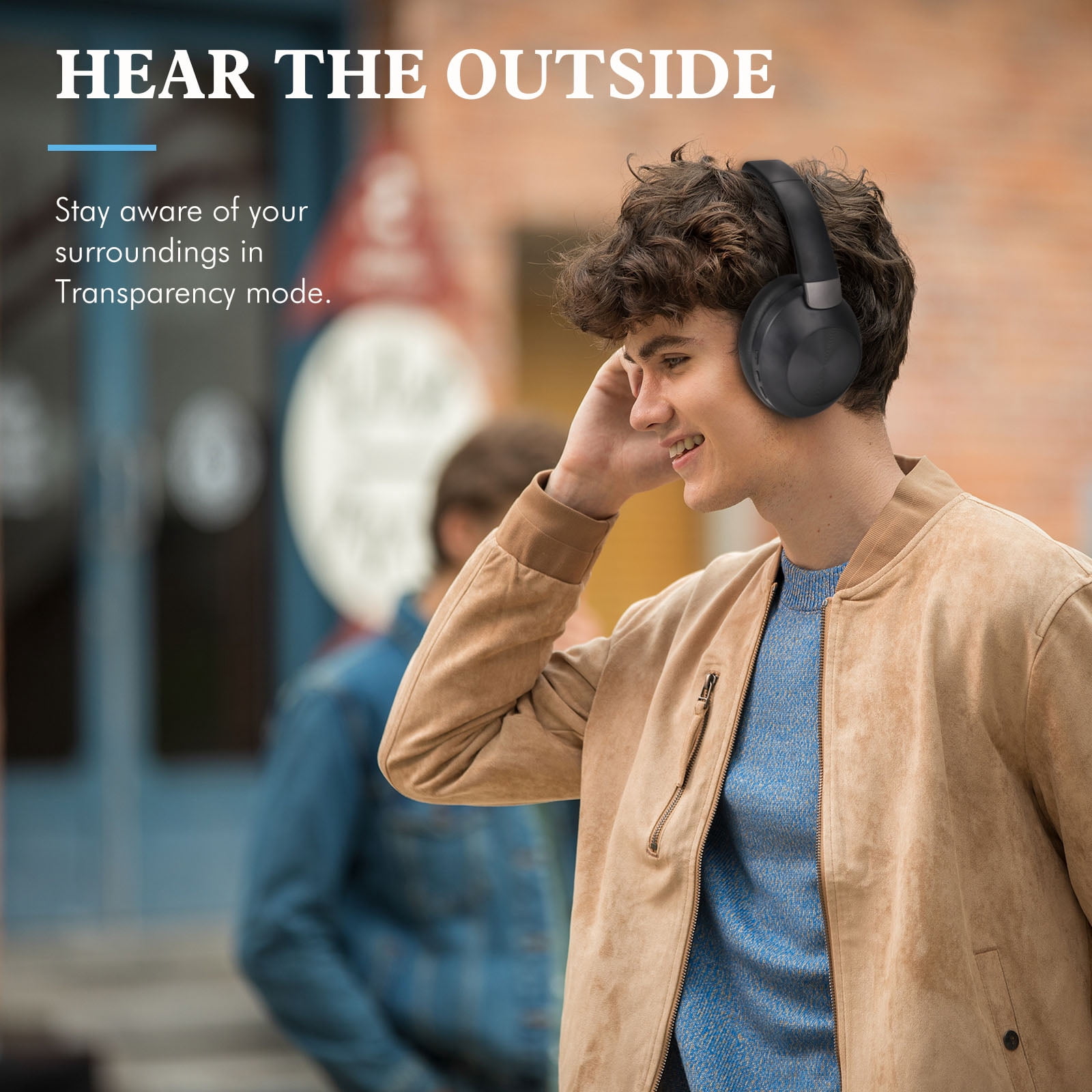 Hybrid Active Noise Cancelling Headphones 100H Playtime Wireless Over Ear Bluetooth Headphone with Fast Charging Hi-Res Audio Comfort Earcups Headsets for Travel Home Office Phone PC Black