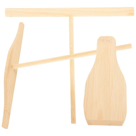 WSTEER 1 Set Wooden Crepe Spreader Pancake Making Kit Pancake Crepe Pan Maker with Spatula