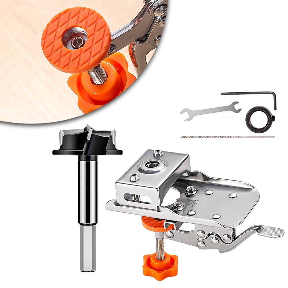 35Mm Concealed Hinge Drilling Jig Bits Woodworking Hole Drilling Guide Locator 1Set