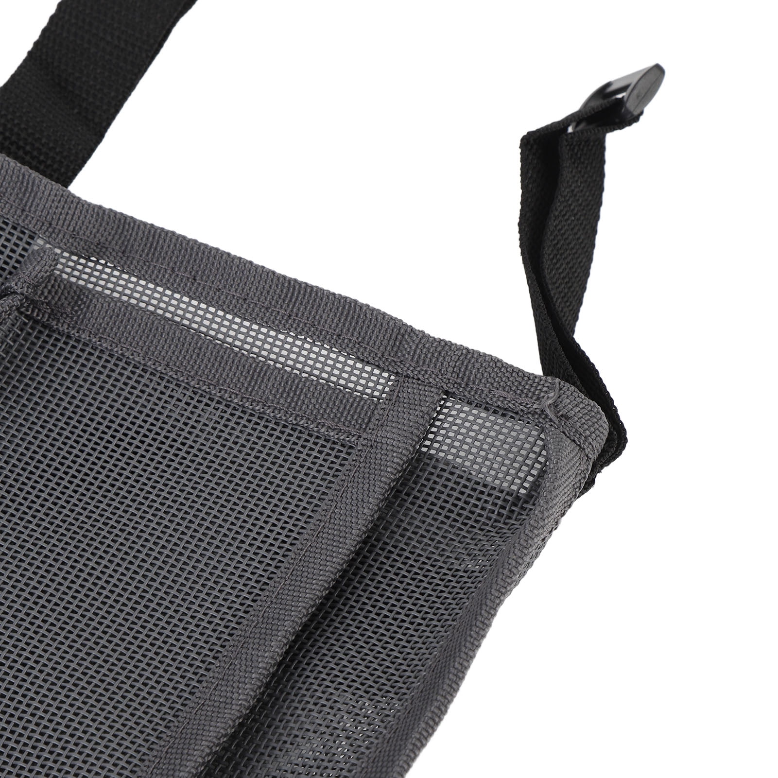 Rupoun Mesh Bath Toy Organizer Large Capacity Wall Hanging Zippered Storage Bag with 4 Adhesive Hooks for Bathroom Gray, 22 x 14.6 inches / 56 x 37 cm