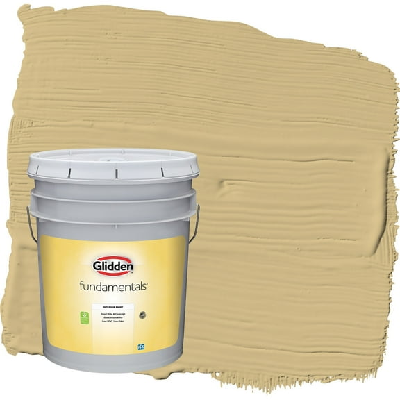 Glidden Fundamentals Appalachian Trail / Yellow Semi-Gloss Interior Paint, 5 Gallon